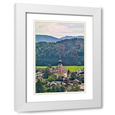 Austria-Salzburg-Grodig-Mountains and View Around Salzburg White Modern Wood Framed Art Print with Double Matting by Looney, Hollice
