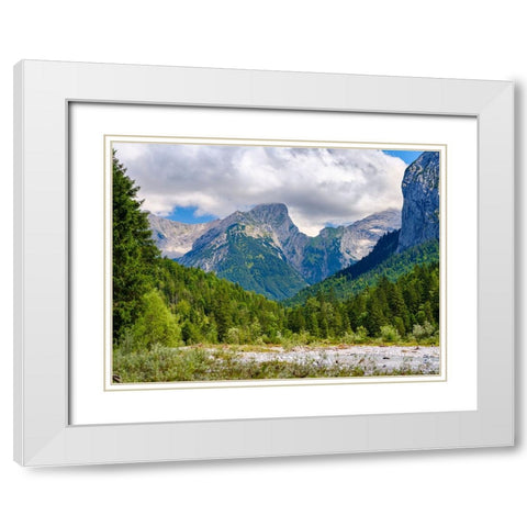 Karwendel Mountains near Eng Alpe in the valley of Rissbach Creek in Tyrol- Austria White Modern Wood Framed Art Print with Double Matting by Zwick, Martin