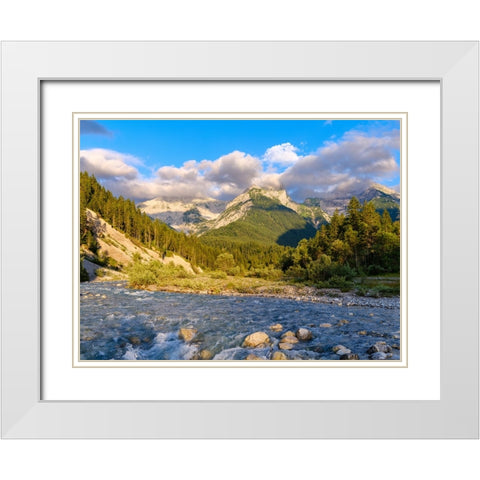 Mount Schaufelspitze Mount Bettlerkar Spitze. Karwendel Mountains White Modern Wood Framed Art Print with Double Matting by Zwick, Martin