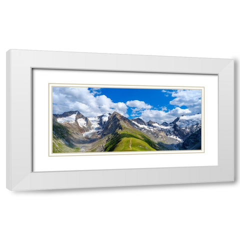 Valley Rotmoostal and valley Gaisbergtal-Mt. Hohe Mut- Otztal Alps-Europe- Austria- Tyrol White Modern Wood Framed Art Print with Double Matting by Zwick, Martin