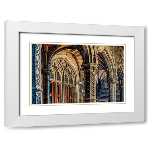 A cathedral in Bruges-Belgium White Modern Wood Framed Art Print with Double Matting by Steve Mohlenkamp