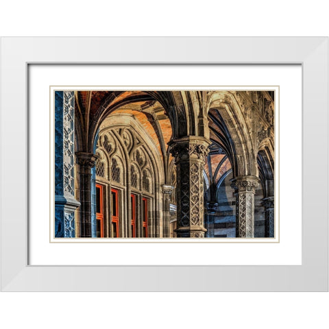A cathedral in Bruges-Belgium White Modern Wood Framed Art Print with Double Matting by Steve Mohlenkamp