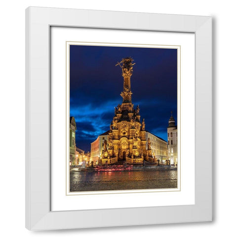 Pillar of the Holy Trinity in the Upper Town Square in Olomouc-Czech Republic White Modern Wood Framed Art Print with Double Matting by Haney, Chuck