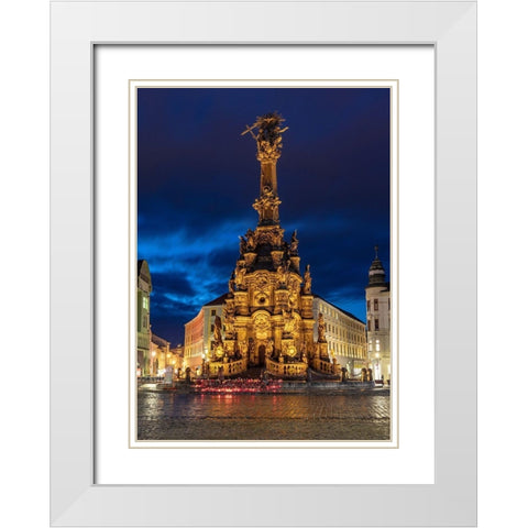 Pillar of the Holy Trinity in the Upper Town Square in Olomouc-Czech Republic White Modern Wood Framed Art Print with Double Matting by Haney, Chuck