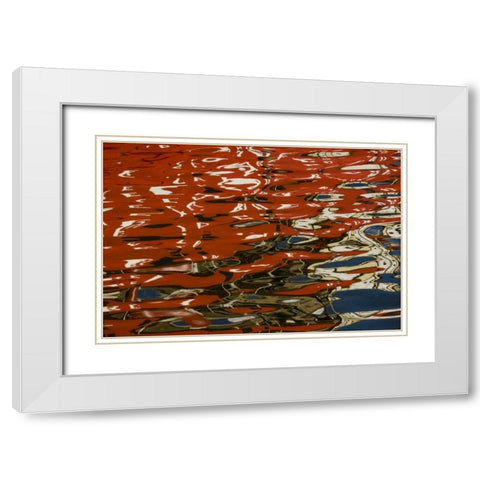 Finland, Helsinki Abstract reflection of ship White Modern Wood Framed Art Print with Double Matting by Ross, Nancy ,  Steve