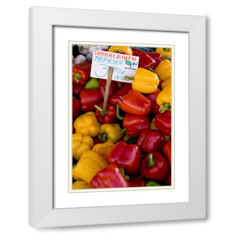 Finland, Helsinki Produce at an outdoor market White Modern Wood Framed Art Print with Double Matting by Ross, Nancy ,  Steve