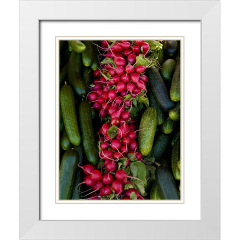 Finland, Helsinki Produce at an outdoor market White Modern Wood Framed Art Print with Double Matting by Ross, Nancy ,  Steve