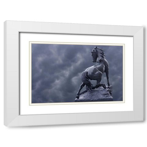 France, Paris Horse sculpture by Musee dOrsay White Modern Wood Framed Art Print with Double Matting by Zuckerman, Jim