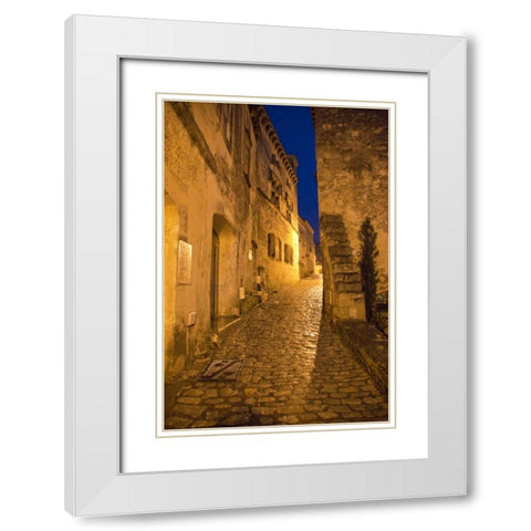 France, Provence Deserted street inside castle White Modern Wood Framed Art Print with Double Matting by Lord, Fred