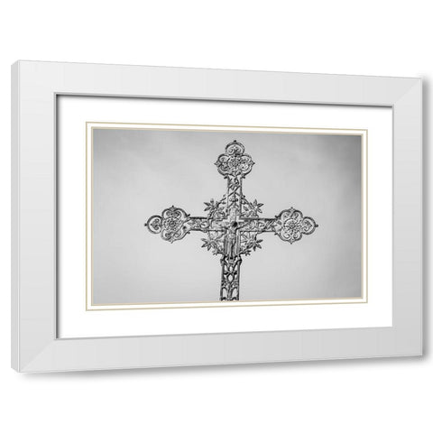 France-Giverny Iron cross  White Modern Wood Framed Art Print with Double Matting by Jaynes Gallery