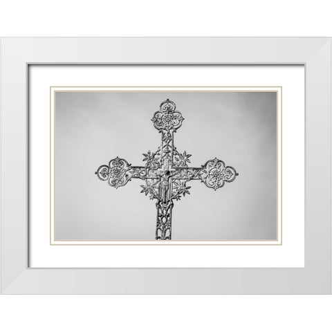 France-Giverny Iron cross  White Modern Wood Framed Art Print with Double Matting by Jaynes Gallery