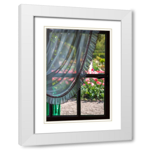 France-Giverny Looking out at garden from kitchen in Monets house  White Modern Wood Framed Art Print with Double Matting by Jaynes Gallery