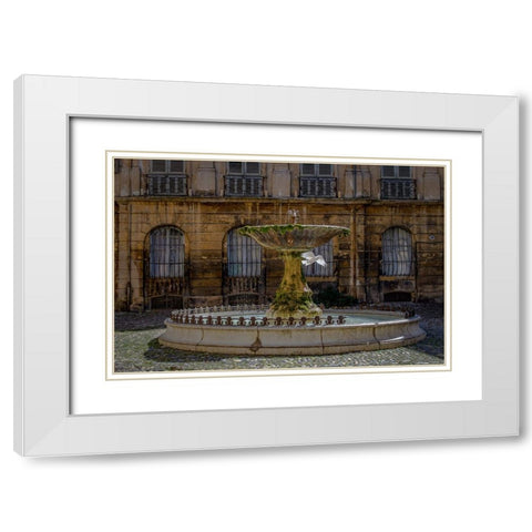 Aix en Provence White Modern Wood Framed Art Print with Double Matting by Theodore, George and Marilu