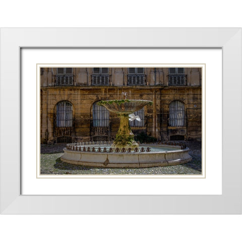 Aix en Provence White Modern Wood Framed Art Print with Double Matting by Theodore, George and Marilu