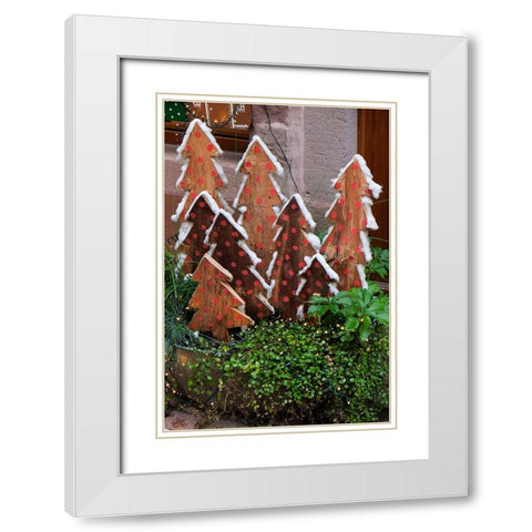 Riquewihr-France Village established in the 1400s in the Alsace Region Christmas decor White Modern Wood Framed Art Print with Double Matting by McRoberts, Julien