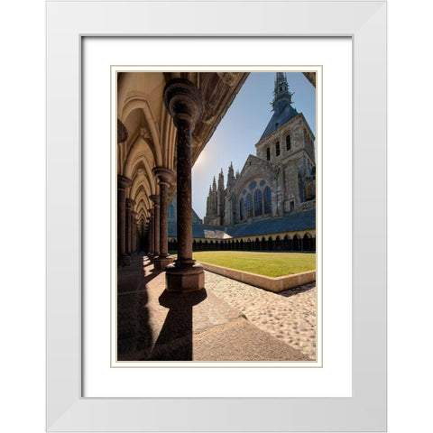 Abbey at Mont Saint-Michel on the Normandy coast of France White Modern Wood Framed Art Print with Double Matting by Steve Mohlenkamp
