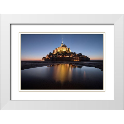 Mont Saint-Michel on the Normandy coast of France White Modern Wood Framed Art Print with Double Matting by Steve Mohlenkamp