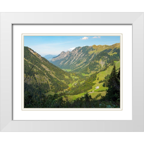 Valley Stillachtal near Oberstdorf in the Allgau-Germany-Bavaria White Modern Wood Framed Art Print with Double Matting by Zwick, Martin
