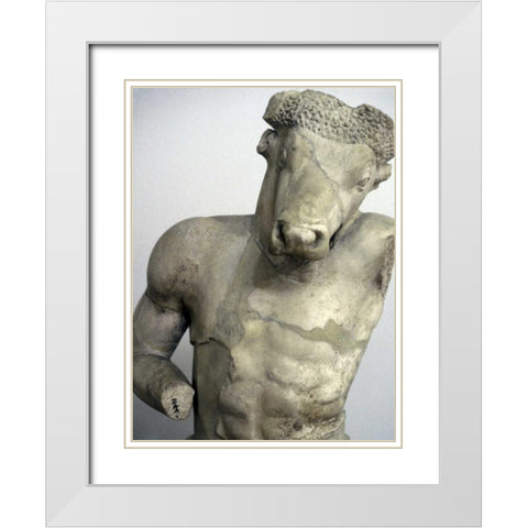 Greece, Athens Marble statue of a Minotaur White Modern Wood Framed Art Print with Double Matting by Noble Gardner, Nancy