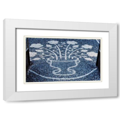 Greece, Santorini Pebble floral decoration White Modern Wood Framed Art Print with Double Matting by Noble Gardner, Nancy