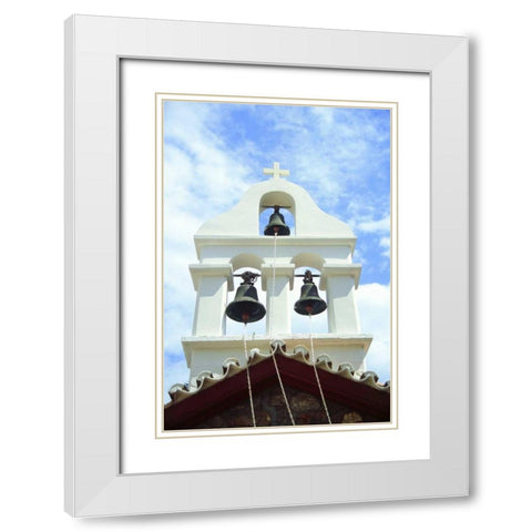 Greece, Island of Hydra Bells on a chapel White Modern Wood Framed Art Print with Double Matting by Noble Gardner, Nancy
