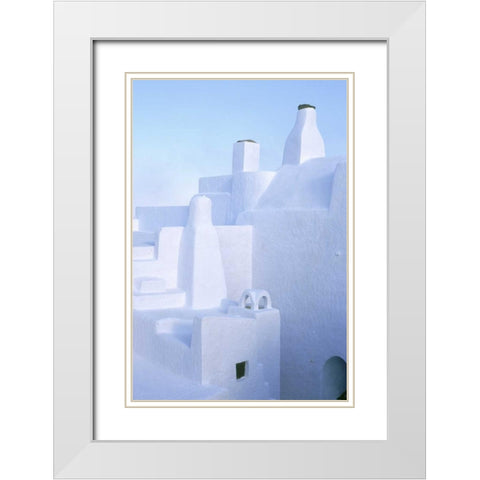 Greece, Santorini Chimneys of medieval homes White Modern Wood Framed Art Print with Double Matting by Noble Gardner, Nancy