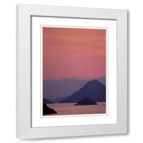 Greece, Island of Hydra, small islands at sunset White Modern Wood Framed Art Print with Double Matting by Noble Gardner, Nancy