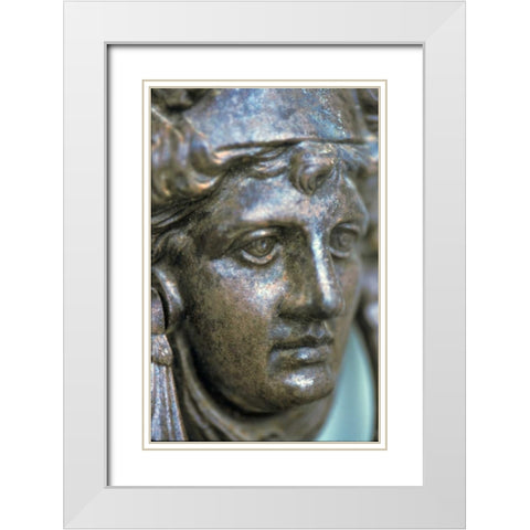 Greece, Patmos, Chora Head of the god Apollo White Modern Wood Framed Art Print with Double Matting by Noble Gardner, Nancy