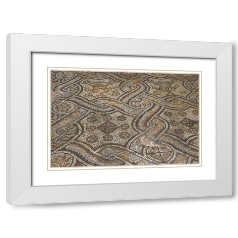 Greece, Athens Ornate mosaic floor White Modern Wood Framed Art Print with Double Matting by Young, Bill