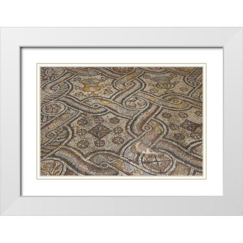 Greece, Athens Ornate mosaic floor White Modern Wood Framed Art Print with Double Matting by Young, Bill