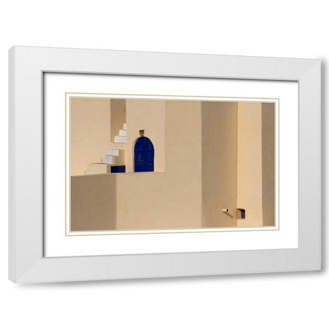 Greece, Santorini, Thira, Oia Building exterior White Modern Wood Framed Art Print with Double Matting by Young, Bill