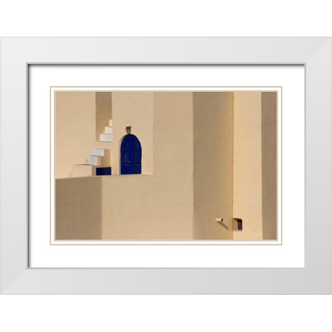 Greece, Santorini, Thira, Oia Building exterior White Modern Wood Framed Art Print with Double Matting by Young, Bill