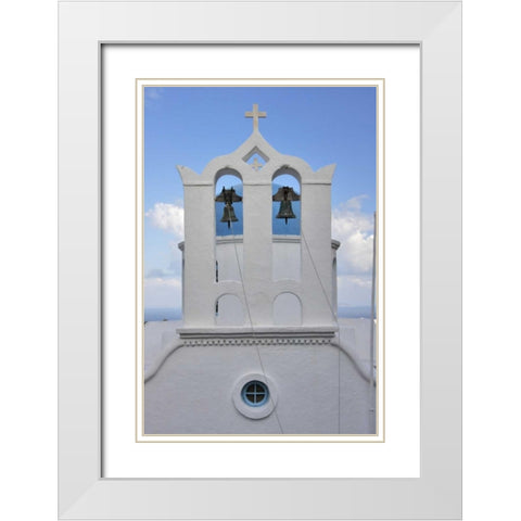 Greece, Sifnos, Apollonia Cycladic bell tower White Modern Wood Framed Art Print with Double Matting by Noble Gardner, Nancy
