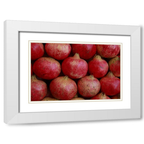 Greece, Athens Fresh pomegranates for sale White Modern Wood Framed Art Print with Double Matting by Noble Gardner, Nancy