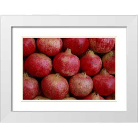Greece, Athens Fresh pomegranates for sale White Modern Wood Framed Art Print with Double Matting by Noble Gardner, Nancy