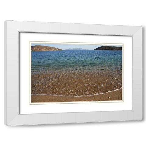 Greece, Serifos View to the island of Sifnos White Modern Wood Framed Art Print with Double Matting by Noble Gardner, Nancy