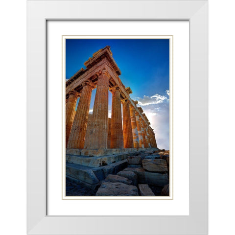 Parthenon on the Acropolis in Athens-Greece White Modern Wood Framed Art Print with Double Matting by Steve Mohlenkamp