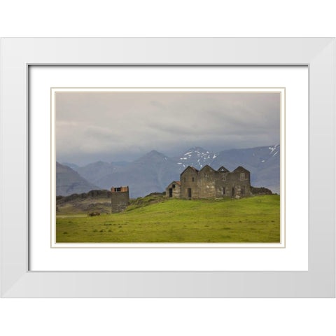 Iceland Abandoned farmhouse on a hill White Modern Wood Framed Art Print with Double Matting by Grall, Don
