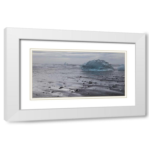 Iceland Iceberg pieces from Jokulsarlon Lagoon White Modern Wood Framed Art Print with Double Matting by Young, Bill