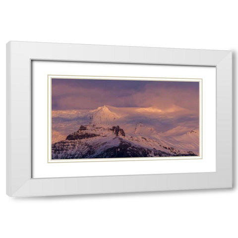 Iceland Landscape of glacier at sunset White Modern Wood Framed Art Print with Double Matting by Young, Bill