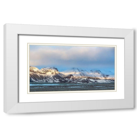 Iceland-Golden Circle Winter landscape at sunrise White Modern Wood Framed Art Print with Double Matting by Jaynes Gallery