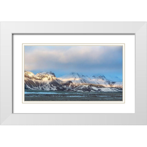 Iceland-Golden Circle Winter landscape at sunrise White Modern Wood Framed Art Print with Double Matting by Jaynes Gallery