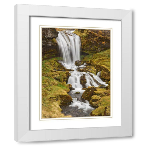 Sheep Falls-Iceland White Modern Wood Framed Art Print with Double Matting by Ford, John