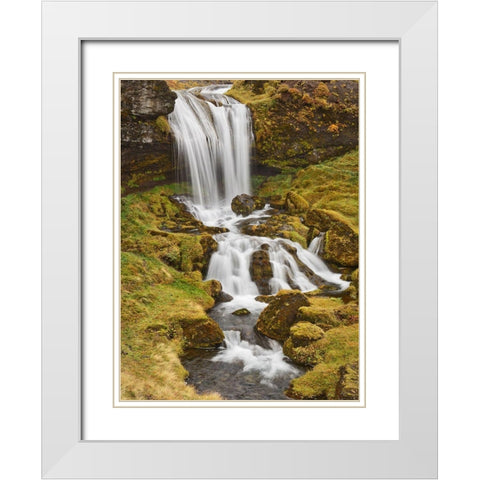 Sheep Falls-Iceland White Modern Wood Framed Art Print with Double Matting by Ford, John