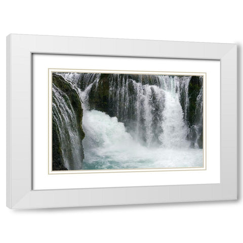 Sigoldu Waterfall-Iceland White Modern Wood Framed Art Print with Double Matting by Su, Keren