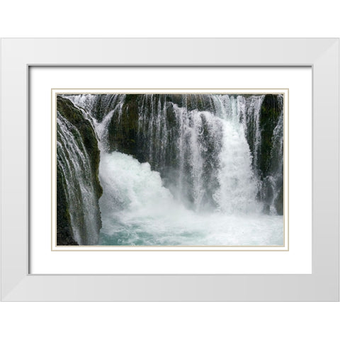 Sigoldu Waterfall-Iceland White Modern Wood Framed Art Print with Double Matting by Su, Keren