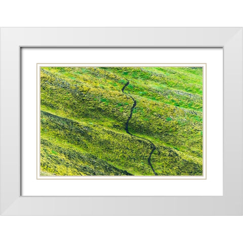 A winding path in the mountain-Landmannalaugar-Iceland White Modern Wood Framed Art Print with Double Matting by Su, Keren