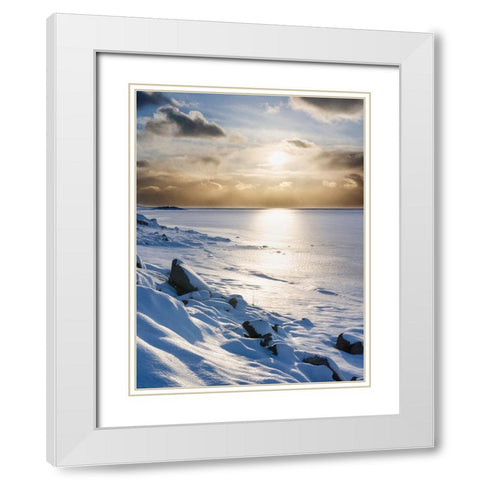 Landscape in the eastern fjords of Iceland between Hofn and Djupivogur Iceland White Modern Wood Framed Art Print with Double Matting by Zwick, Martin