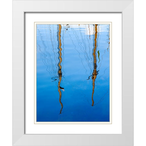 The Harbor. Town Husavik- a whale watching center in northern Iceland. Europe- Iceland White Modern Wood Framed Art Print with Double Matting by Zwick, Martin