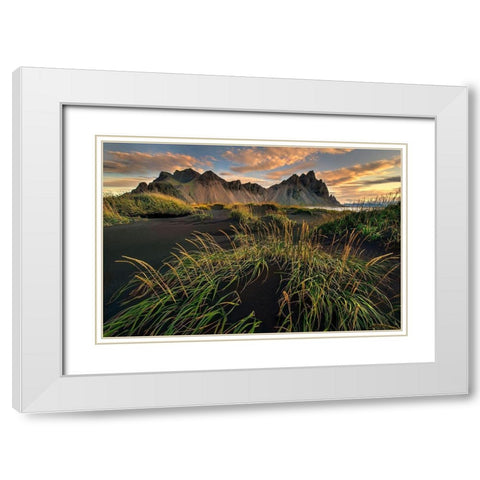 Vestrahorn beach near Hofn in the southeast of Iceland White Modern Wood Framed Art Print with Double Matting by Steve Mohlenkamp